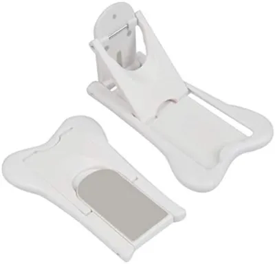 Produktbild von PolkaHome® 2 Stück kindersichere Schiebetürschlösser, Babysicherung für Fenster, Türen und Schränke, starke Klebung ohne Bohren, weiß