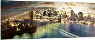 Produktbild von Bilder auf glas - Amerika Architektur New York - 140x50cm - Glasbilder - Wandbilder - Kunstdruck - zum Aufhängen bereit - Wanddekoration aus Glas - Glas Bilder - Wandbild auf Glas - GAB140x50-0226