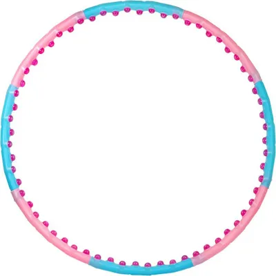Obrázek produktu pro Jinpoli Wide Hula Hoop s masážními cvočky | Trenažér na břicho průměr 110 cm | hmotnost 1,25 kg | 8 segmentů | modrá/růžová