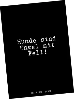 Produktbild von Mr. & Mrs. Panda Postkarte Hunde sind Engel mit... - Schwarz - Geschenk, Ansichtskarten, Ansichtskarte, Sprüche, Glizer Spruch Weisheiten Zitate Lustig Weisheit Worte