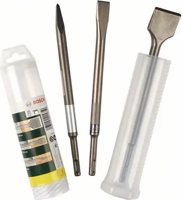 Obrázok produktu pre Sada sekáčov BOSCH SDS-plus, 3-dielna, špicatý sekáč, plochý sekáč, dutý sekáč, 50 x 50 x 275 mm