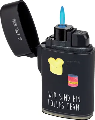 Produktbild von Mr. & Mrs. Panda anzünder Toast Marmelade - Schwarz - Geschenk, Feuerzeuge, Dreamteam, Gasfeuerzeug, zigarettenanzünder, Süß, Lustige Sprüche, sturmfeuerzeug, Feuerzeug