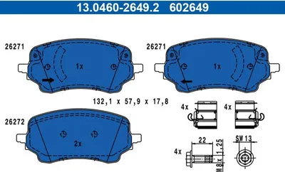 Produktbild von ATE Bremsbeläge Satz Vorne für FORD Puma SUV 13.0460-2649.2