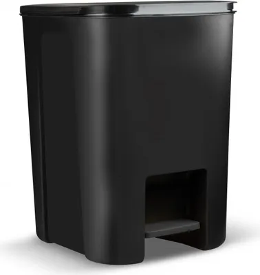 Obrázok produktu pre Odpadkový kôš s vekom a pedálom, čierny, 25 l - Loft style