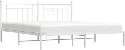 Obrázek produktu pro vidaXL Postel s čelem kovová bílá 200x200 cm