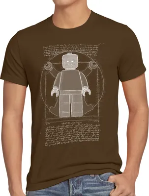 Produktbild von A.N.T. Vitruvianische Klemmbausteinfigur Herren T-Shirt vinci mensch