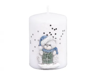 Obrázek produktu pro Nohel Garden Svíčka TEDDY SVÁTEČNÍ vánoční d7x10cm