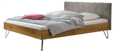 Produktbild von HASENA Designbett Roberto Wildeiche | Kunstleder grey 160x200