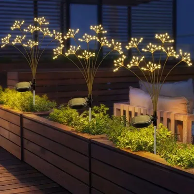 Produktbild von Solar-Gartenleuchte „Pusteblume/Feuerwerkbaum“ 72 cm – 60 LEDs, Solar-Lampe für Außen