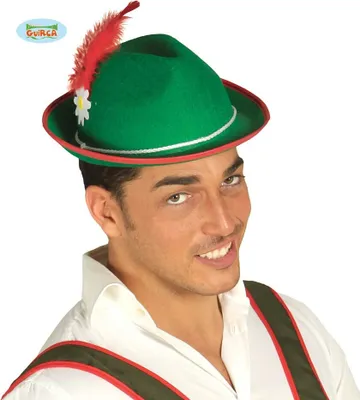 Produktbild von Trachtenhut Authentische Bayerischer Feier Kopfbedeckung Mit Feder Detail Blumen Akzent Traditionelle Herrenmode Alpenoutfit Hüte Accessoire Wiesn Fest, Farbe: Grün