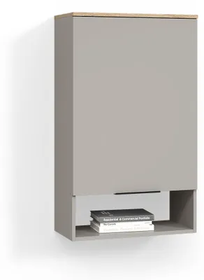 Immagine prodotto di Libreria da parete Livinity Piave Grigio 60 x 100 cm con porta, Model 58836