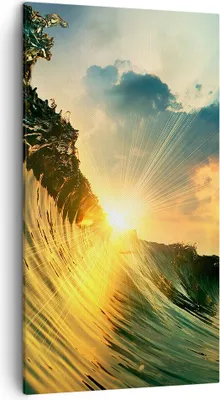Produktbild von Bild auf Leinwand - Leinwandbild - Meer Welle Wasser - 45x80cm - Wand Bild - Wanddeko - Wandbilder - Leinwanddruck - Bilder - Kunstdruck - Wanddekoration - Leinwand bilder - Wandkunst - PA45x80-3943