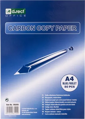 Immagine prodotto di D.RECT carta carbone per calligrafia, DIN A4, CARTA CARBONE, blu, 50 fogli