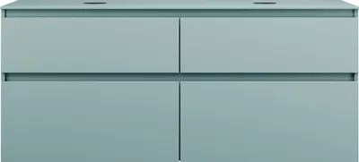 Produktbild von burgbad Lin20 Waschtischunterschrank inklusive Konsolenplatte, 2 Beckenausschnitte, 4 Auszüge, 1402x487x611mm, SGIH140F5395