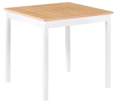 Produktbild von BELIANI Esszimmertisch Helle Eiche Gummibaumholz MDF Kiefernholz Beine 80 x 80 cm Quadratisch Kleiner Küchentisch Esszimmermöbel Wohnzimmermöbel