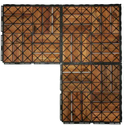 Produktbild von Akazien Holzfliesen 30x30 cm Klicksystem 1 m² 11er Set für Terrasse und Balkon
