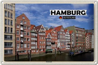 Produktbild von Blechschild Städte Hamburg Deichstraße Fluss 30x20cme