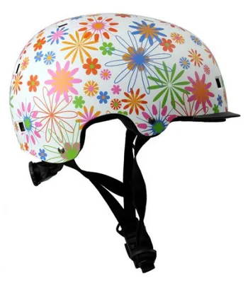 Produktbild von Fahrradhelm ply von Roces, Modell pop+, mit Blumenmuster, Größe 55-58 cm