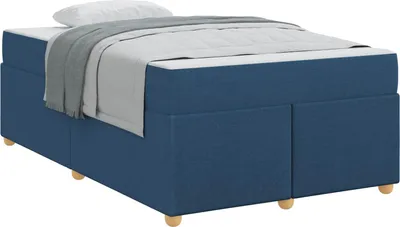 Zdjęcie produktu dla vidaXL Rama łóżka z materacem niebieska 120 x 190 cm tkanina