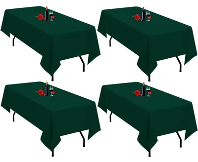 Immagine prodotto di Tovaglioli rettangolari, confezione da 4, 153 x 260 cm, verde scuro, in poliestere, lavabili