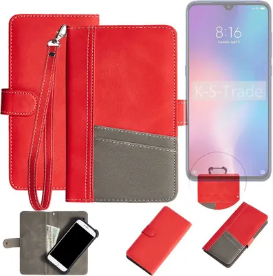 Produktbild von K-S-Trade Handy Schutzhülle für Xiaomi Mi 9 SE Hülle Portemonnee Brieftasche Klapphülle Kartenfächer Flip Wallet Case Etui