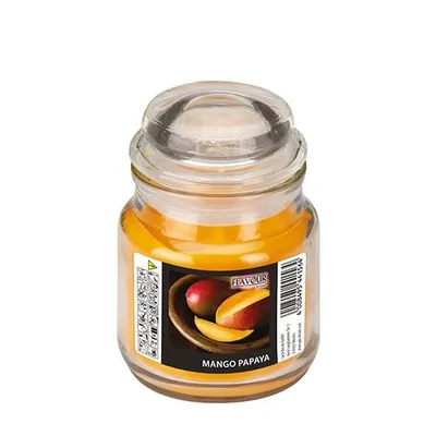 Produktbild von 6 Bonbongläser mit Wachsfüllung pfirsich - Mango-Papaya