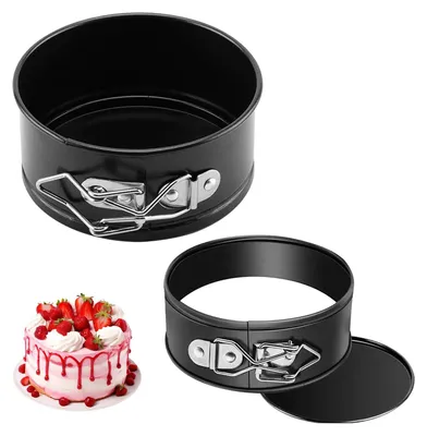 Productafbeelding van Mini ronde bakvormen - Met antiaanbaklaag - Voor kleine taarten - 12 cm - 2 stuks