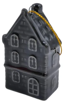 Imagen del producto de Adorno navideño para colgar - Casa - Cerámica - - 3,5 x 2 x 6,5 cm