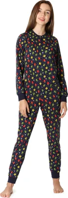 Produktbild von Merry Style Mädchen Jugend Schlafanzug Strampelanzug Schlafoverall MS10-235 (Marineblau/Geschenke, 170)