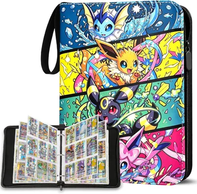 Produktbild von Sammelalbum für Pokemon Karten,50 Seiten 900 Karten Kapazität Sammelkarten Album Sammelmappe Karten Ordner Heft, Tragbar Wasserdicht PolyurethanMaterial