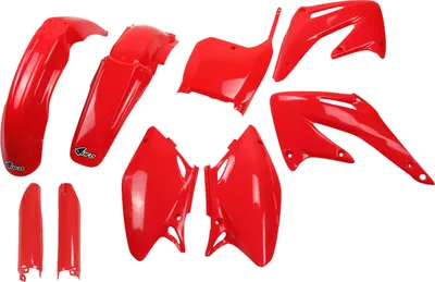Produktbild von Ufo Honda Crf 450r 2002-2003 Hokit106f-070 Fork Protectors & Plastikbausatz Rot  Rot One Size