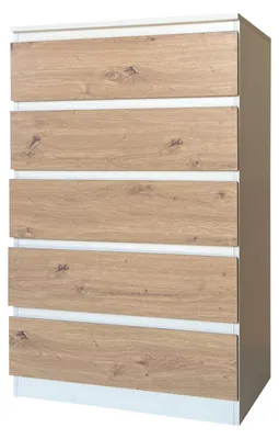 Produktbild von Kommode mit 5 grifflosen Schubladen Thekla Weiß-Artisaneiche