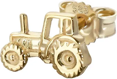 Produktbild von Einzel Traktor Zugmaschine 585 Gold 14karat Ohrstecker 8*5mm Männer Ohrring 4839