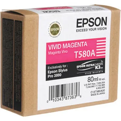 Produktbild von Epson Singlepack Vivid Magenta T580A00, Lebendiges Magenta, Tinte auf Pigmentbasis, 80 ml, 1 Stück(e)