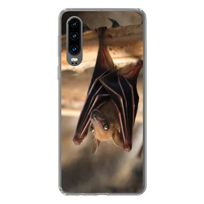 Produktbild von MuchoWow® Handyhülle Schutzhülle Hülle für Huawei P30 Baby - Fledermaus - Holz Silikon Softcase Handy Hülle - Kartenbesitzer