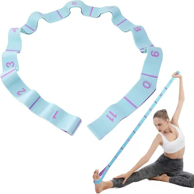 Zdjęcie produktu dla Yoga Stretch Band 11 Pętli, Wysoka Elastyczność, Taśma Treningowa do Fitness, Tańca, Pilates, dla Mężczyzn i
