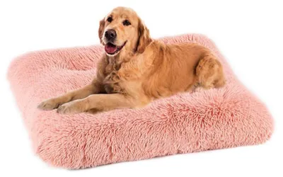Immagine prodotto di Cuccia per cani, lavabile, in peluche, morbida, rosa, 94x63 cm