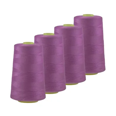 Produktbild von 4 x 4572m Qualitäts Overlock-Garn Overlock-Nähgarn Farben 541 bis 580, Farbe:A559 violett