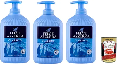 Produktbild von Felce Azzurra sapone liquido Classico Liquid Seife - 3x 300 ml + Italian Gourmet polpa 400g