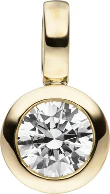 Produktbild von JOBO Anhänger klein rund 333 Gold Gelbgold 1 Zirkonia Goldanhänger