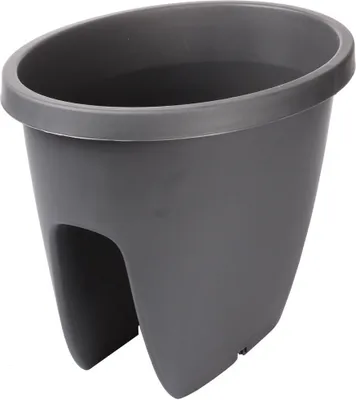 Image de Lot de 3 pots de balcon Balconia OVI, couleur anthracite, diamètre 30 cm