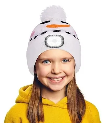 Zdjęcie produktu dla Czapka beanie LED dla dzieci oświetlenie USB latarka prezent