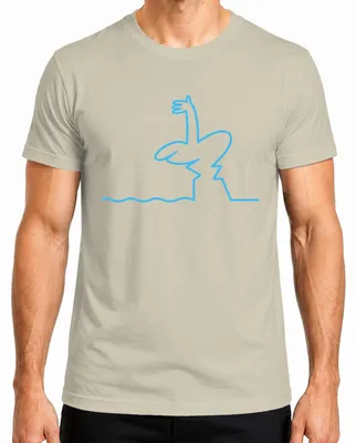 Productafbeelding van La Linea Balum, stripfiguurtje, animatiefilm, Osvaldo Cavandoli, heren T-shirt, naturel, maat S
