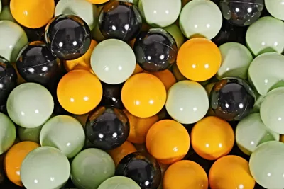 Produktbild von MeowBaby Kunststoffbällen für Bällebad 7cm, Baby Plastikbälle Spielbälle, 50 stück: Hellgrün/Gelb/Schwarz