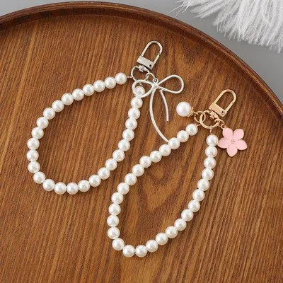 Produktbild von 2 Stück Handyarmband, abnehmbare Perlen, Schlüsselkette, Schlüsselanhänger, Accessoires für Frauen