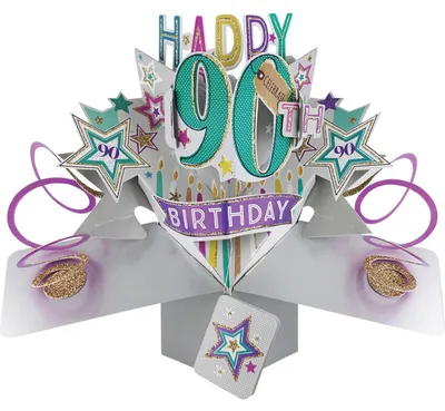Produktbild von Grußkarte PopUp "Happy 90th Birthday"