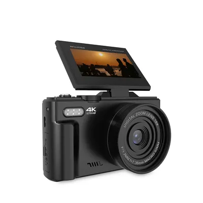 Produktbild von PRIXTON Explorer DV900 Digitalkamera, WiFi, Mobile App, Schwenkbarer Bildschirm, 4K und 64MP, 9 Kamerafunktionen, Herausnehmbare Batterie, Schwarz