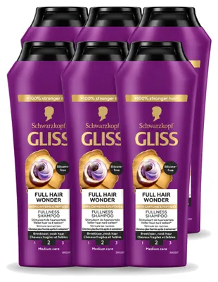 Obrázok produktu pre 6 kusov šampónu Gliss Full Hair Wonder – 250 ml – výhodný balík