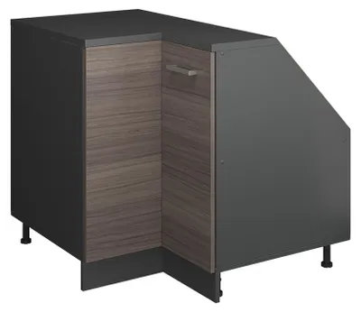 Produktbild von Eck-Küchenschrank für Dachschrägen Vicco R-Line Edelgrau 75.6 cm mit 1 Tür, Schrankkorpus 60 cm Tiefe, Model 59970