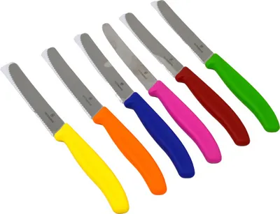 Produktbild von Victorinox | Swiss Classic Tafelmesser | 6er Set | bunte Vielfalt | langlebige Schärfe | komfortabler Griff | optimal für Küche und Esstisch.